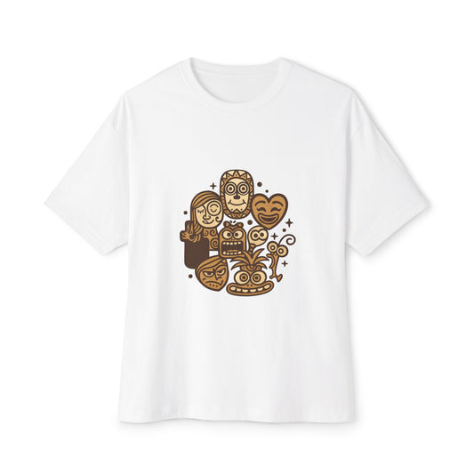 Taino Feels Unisex Oversized Boxy Tee - Fun Graphic T-Shirt, Casual Wear, Relaxed Fit, Unique Gifts, Summer Fashion
