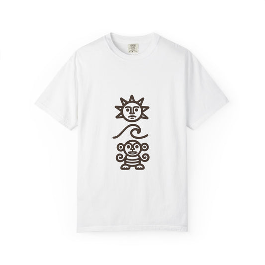 Sun and Monkey Graphic T-Shirt - Unisex Gift, Summer Wear, Eco-Friendly, Casual Tee, Boho Style